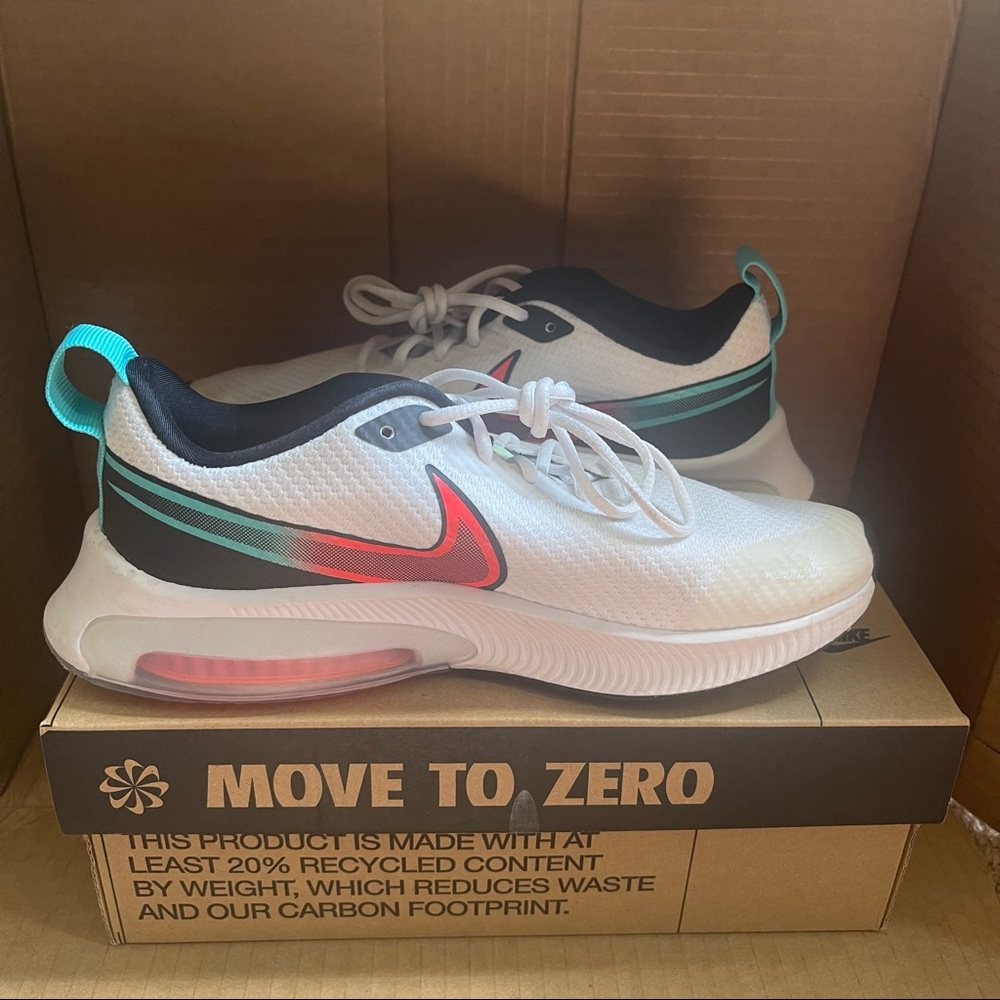 👟NIKE AIR ZOOM ARCADIA GS 'OMBRE SWOOSH' WHITE - Size 3.5Y/5 Women